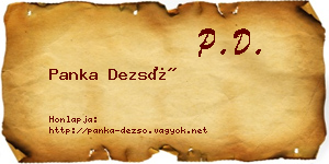 Panka Dezső névjegykártya